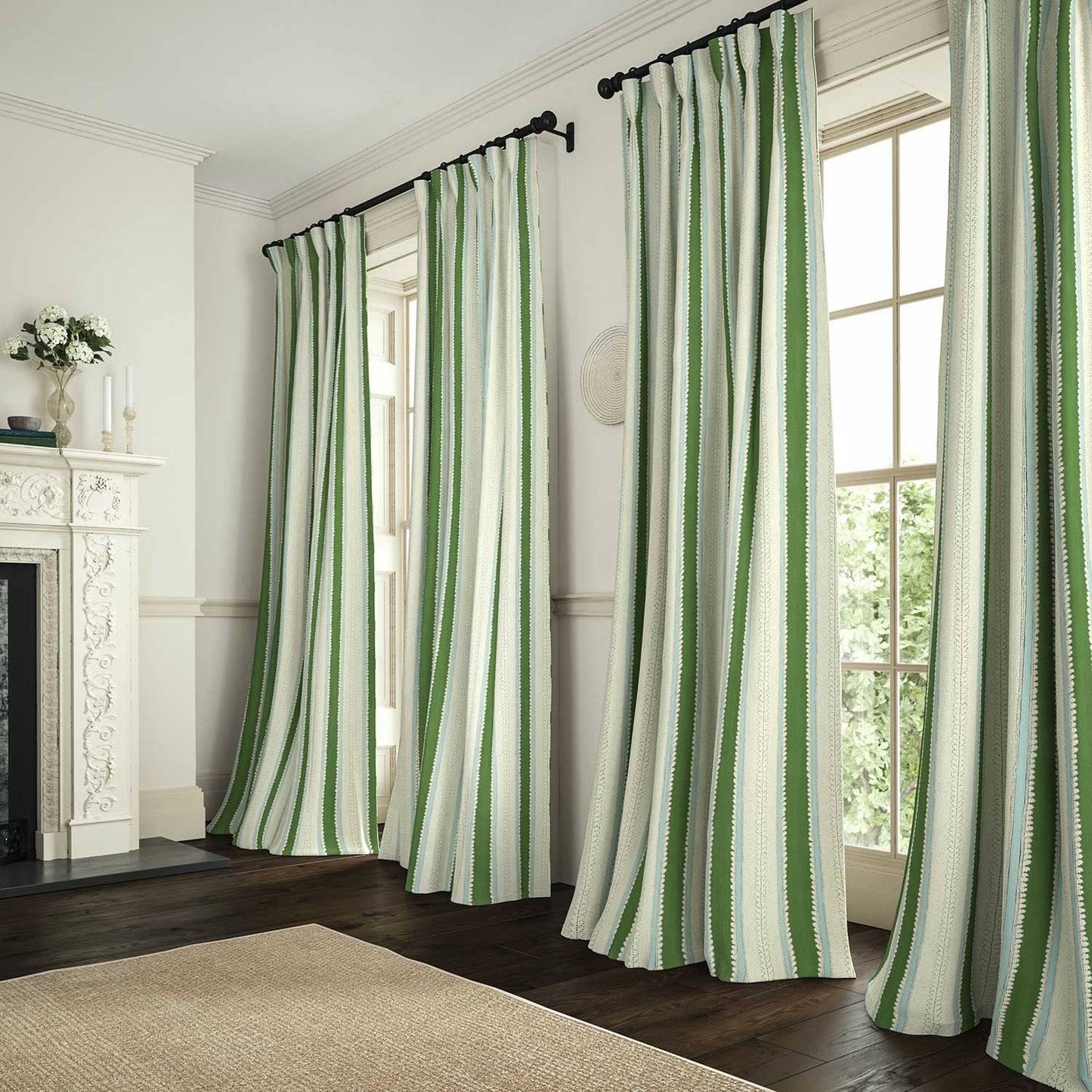 Linwood Dimity Bowling Green FR Made to Measure Curtains