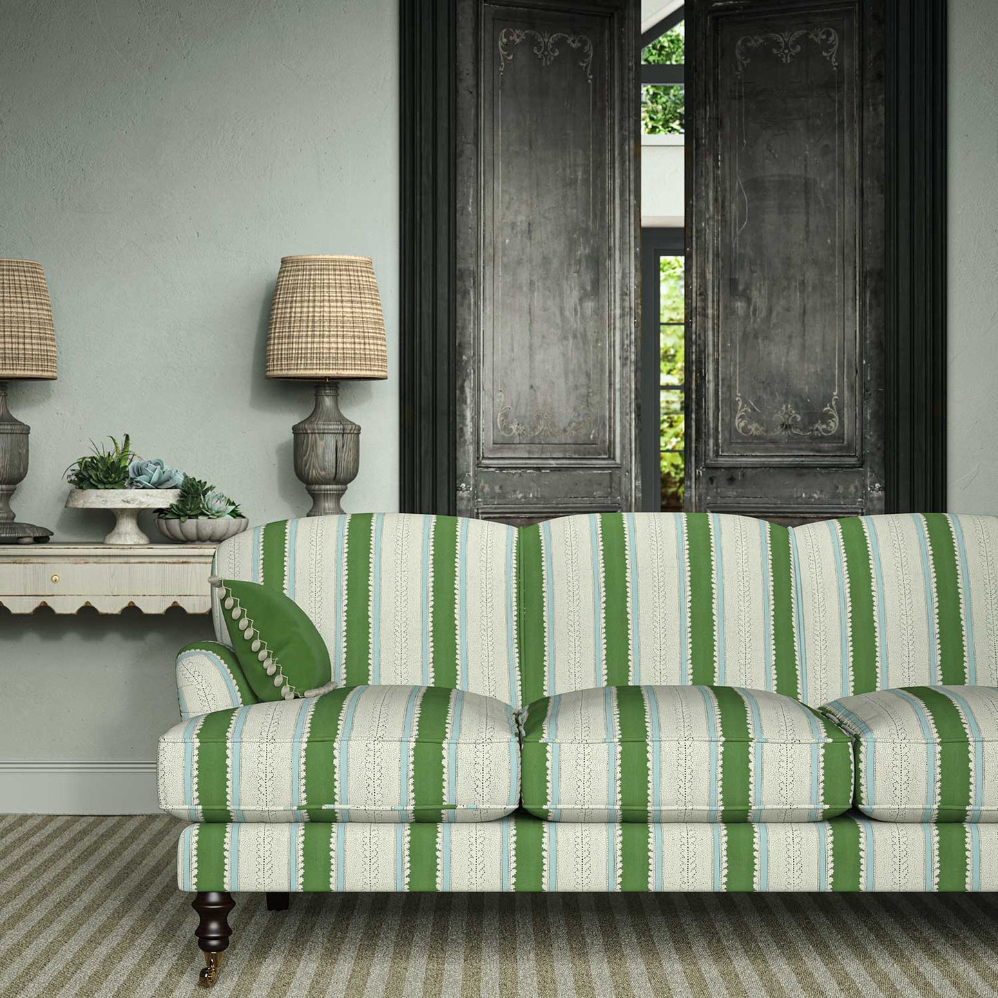 Linwood Dimity Bowling Green FR Made to Measure Curtains