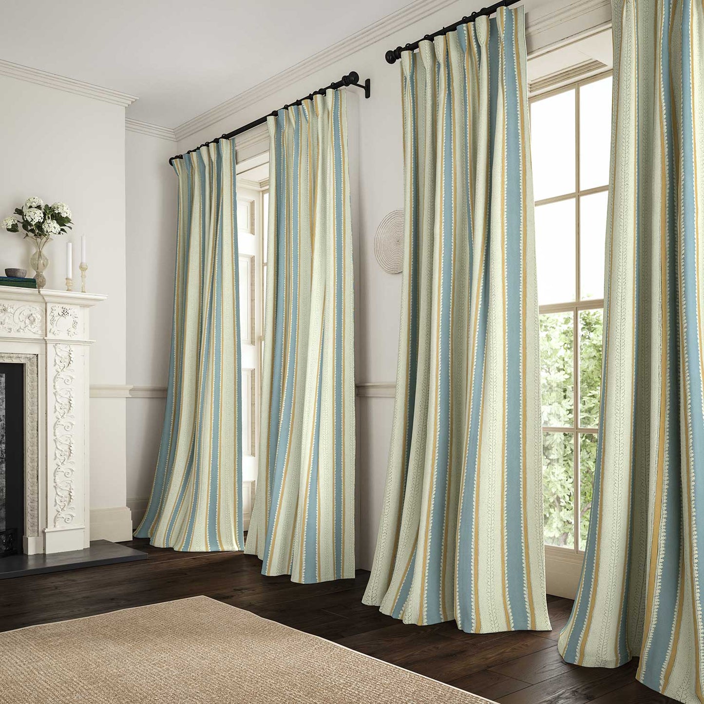 Linwood Dimity Powder Blue Made to Measure Curtains