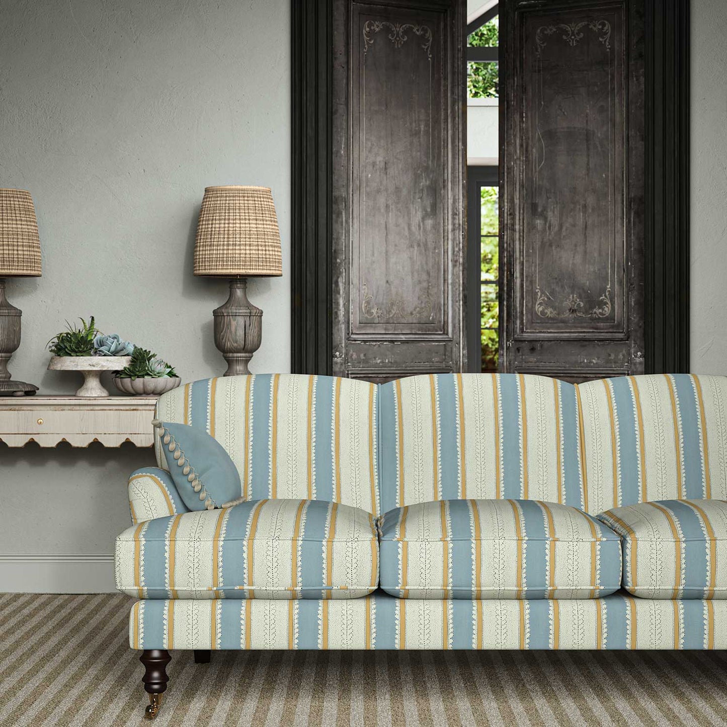 Linwood Dimity Powder Blue Made to Measure Curtains