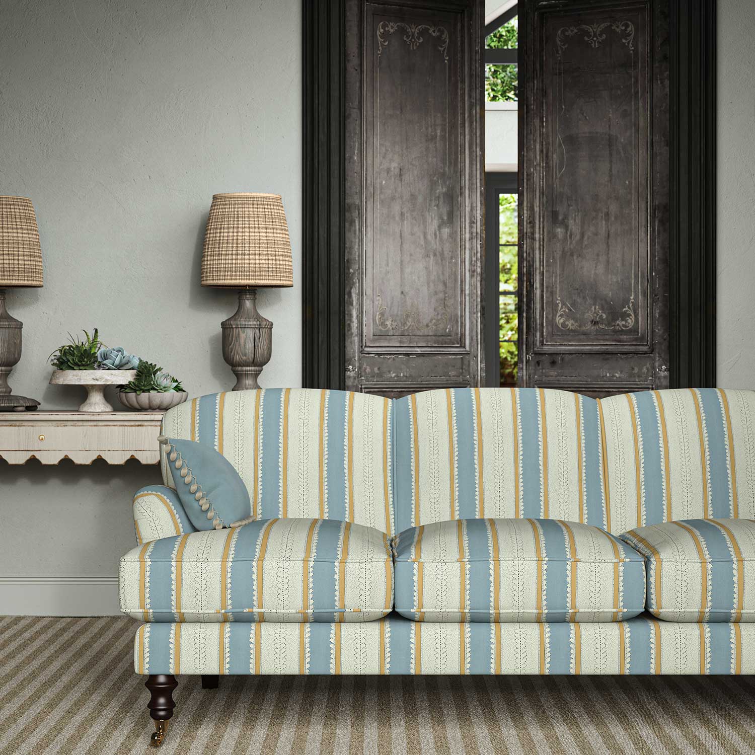 Linwood Dimity Powder Blue FR Made to Measure Curtains