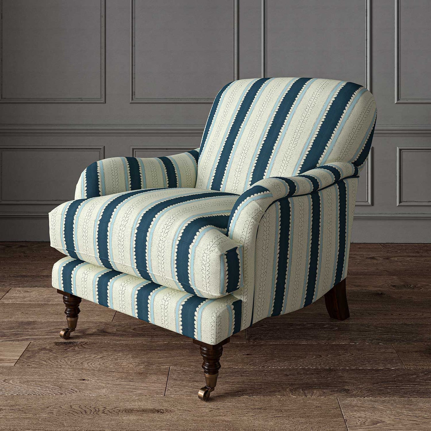 Linwood Dimity Indigo Made to Measure Curtains