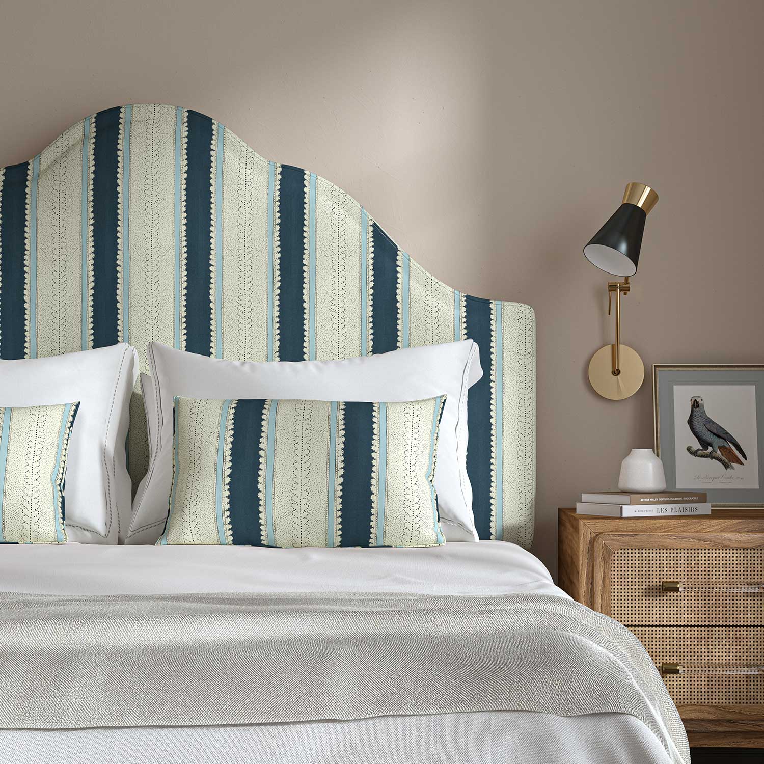Linwood Dimity Indigo FR Made to Measure Curtains