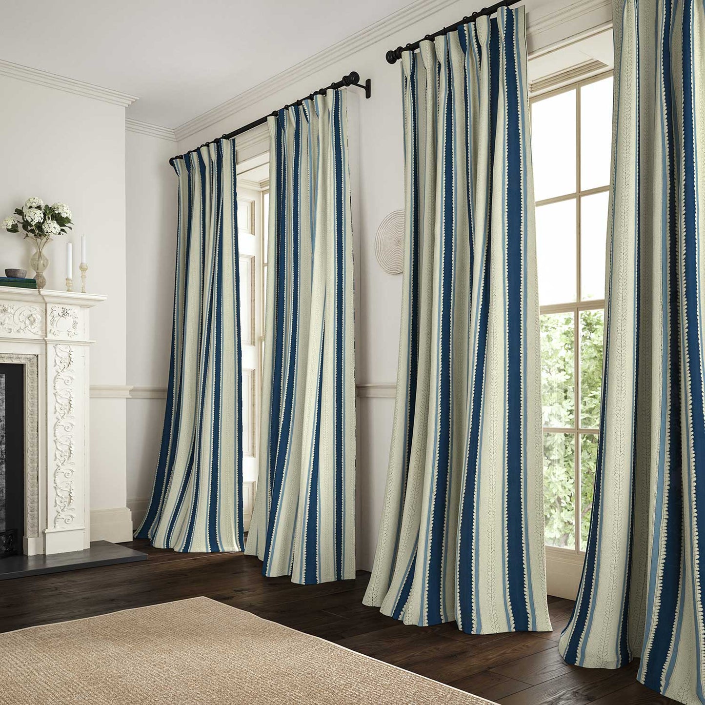 Linwood Dimity Ultramarine Made to Measure Curtains