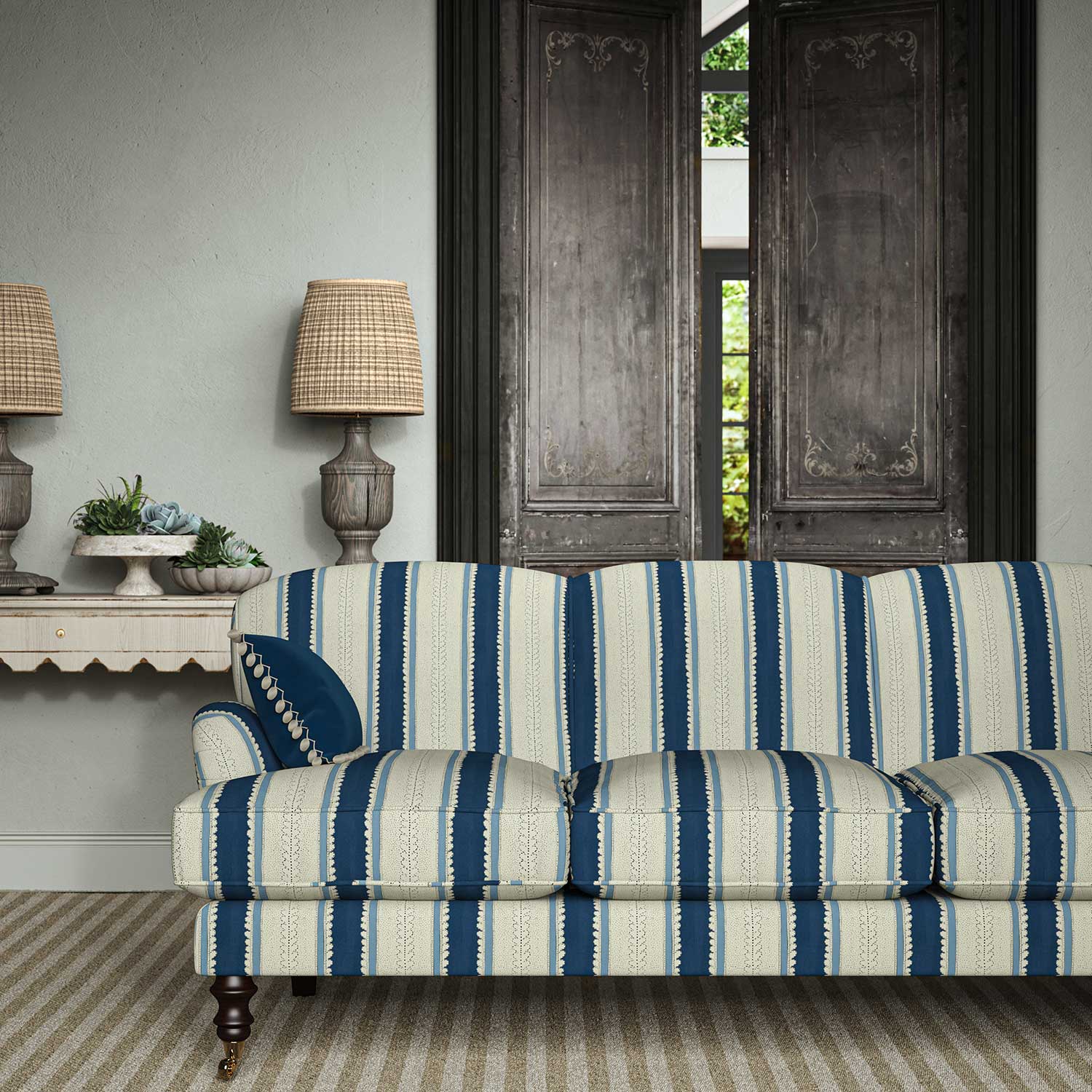 Linwood Dimity Ultramarine Made to Measure Curtains