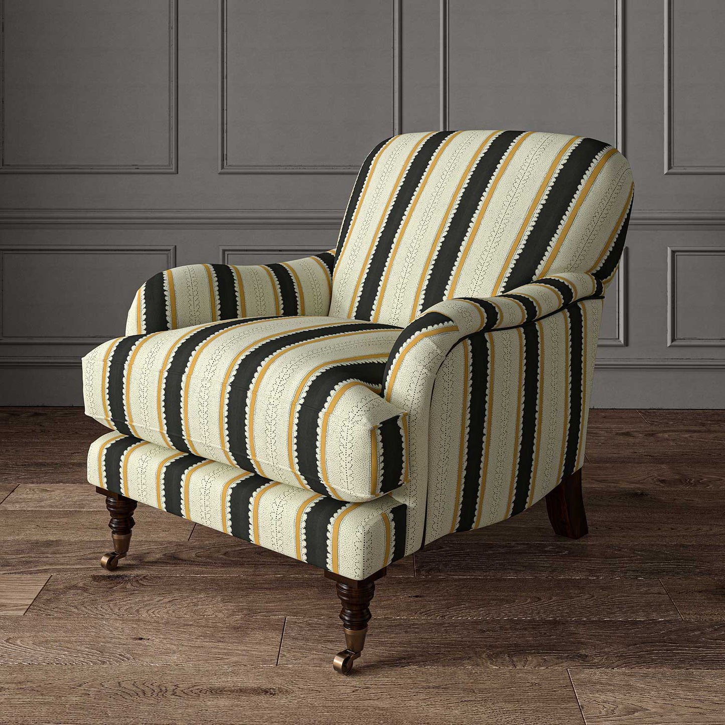 Linwood Dimity Charcoal Made to Measure Curtains