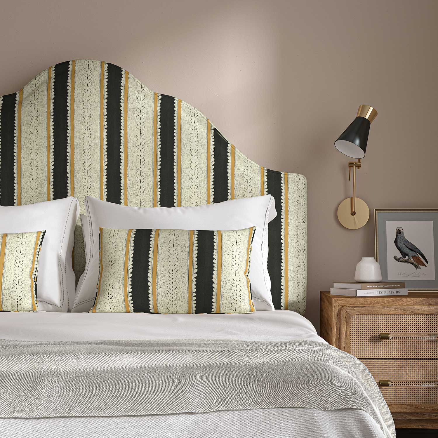 Linwood Dimity Charcoal Made to Measure Curtains