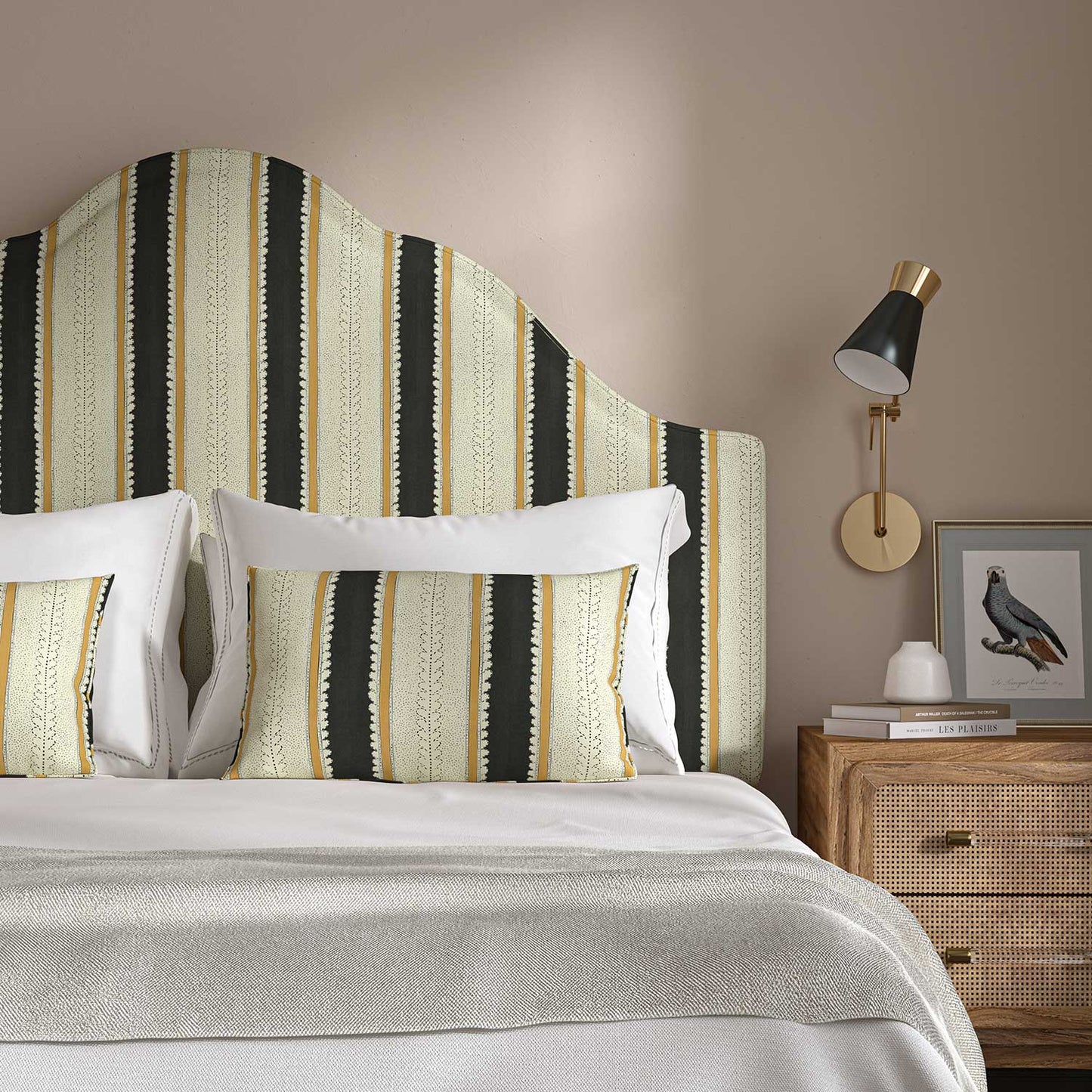 Linwood Dimity Charcoal FR Made to Measure Curtains