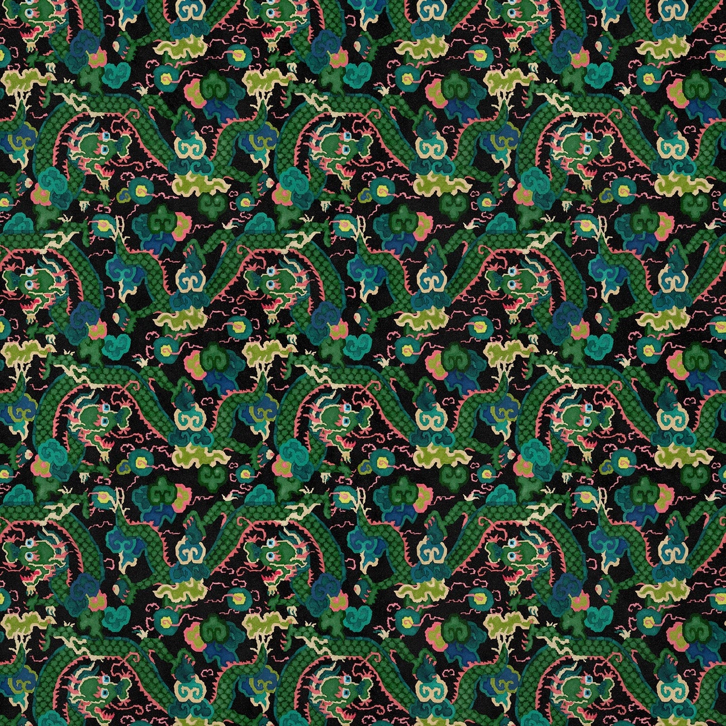 Linwood Double Dragon Green Made to Measure Curtains