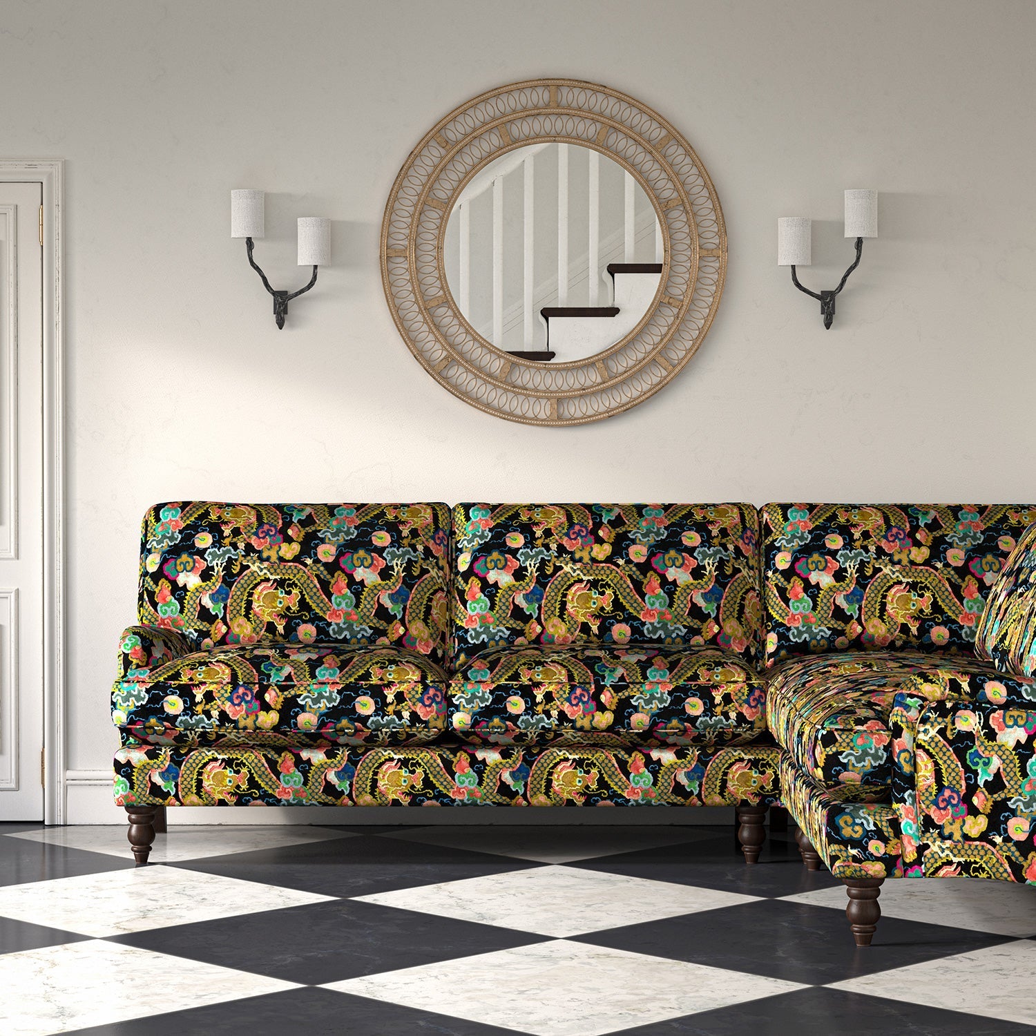Linwood Double Dragon Rainbow Made to Measure Curtains
