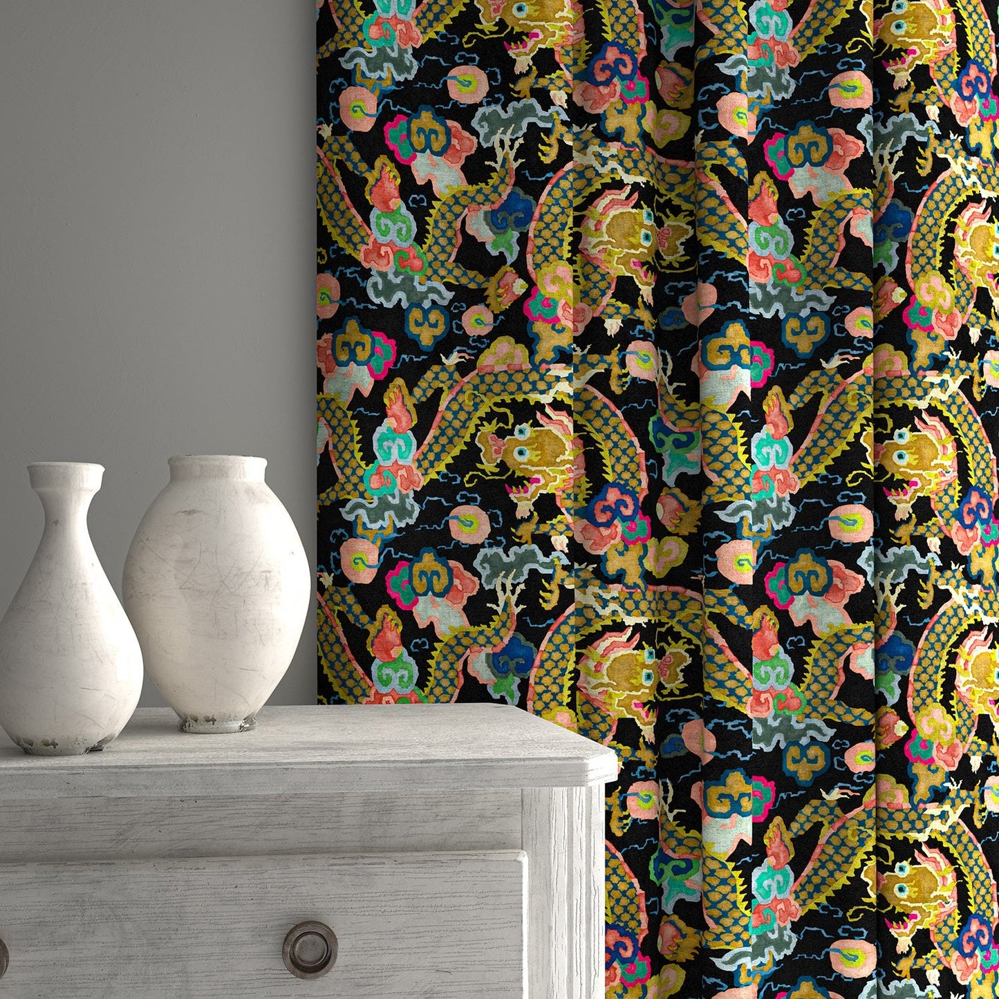 Linwood Double Dragon Rainbow Made to Measure Curtains