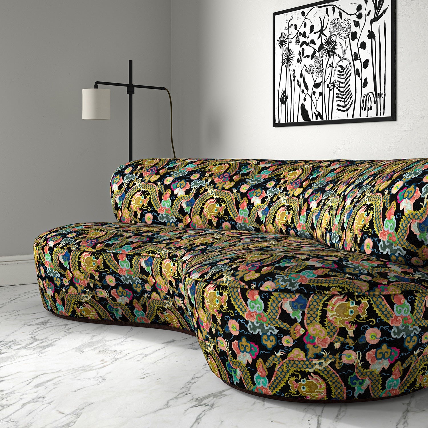 Linwood Double Dragon Rainbow Made to Measure Curtains