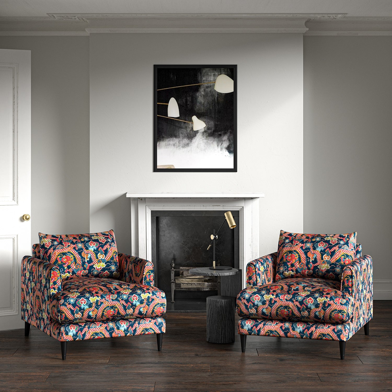 Linwood Double Dragon Twilight Made to Measure Curtains