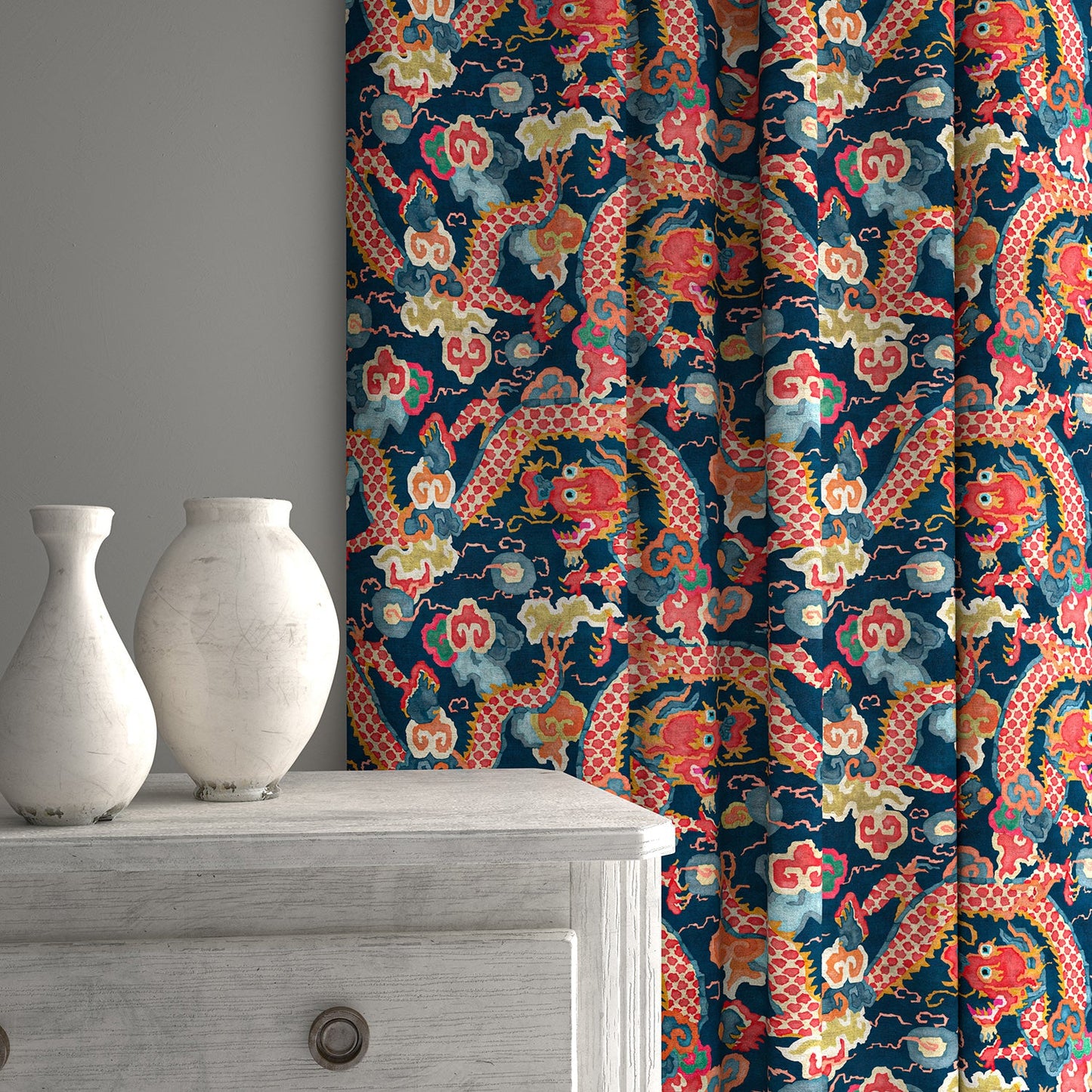 Linwood Double Dragon Twilight Made to Measure Curtains