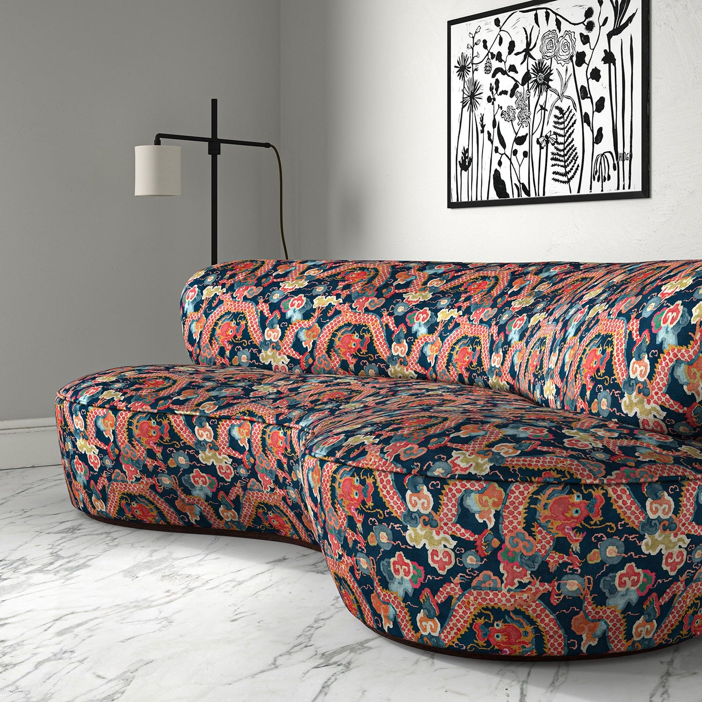 Linwood Double Dragon Twilight Made to Measure Curtains