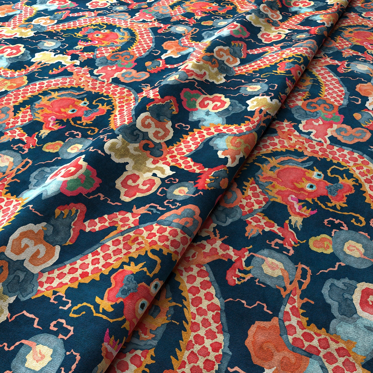 Linwood Double Dragon Twilight Made to Measure Curtains
