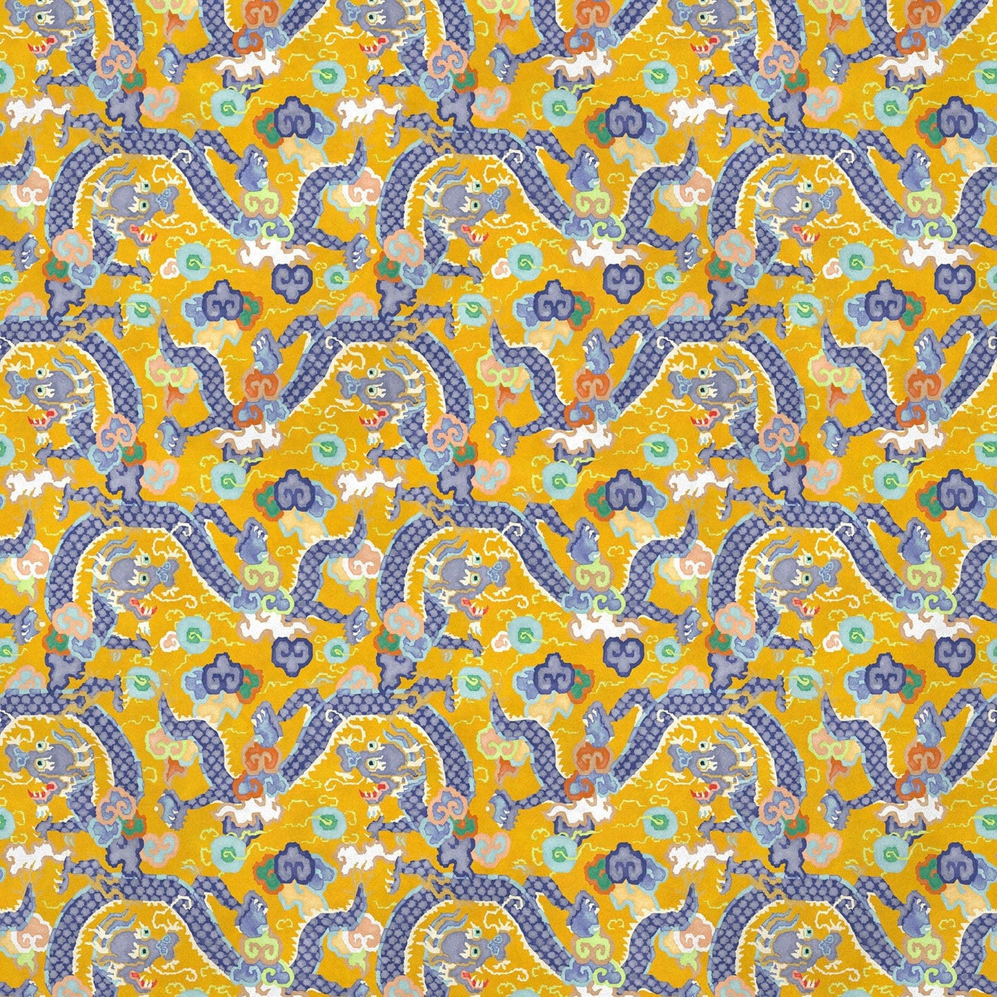 Linwood Double Dragon Yellow Made to Measure Curtains