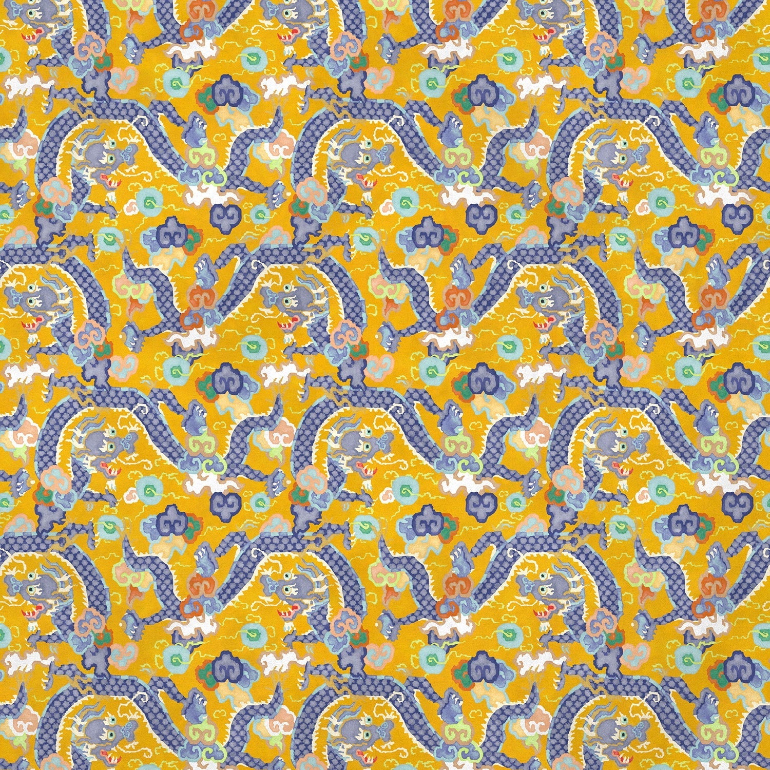 Linwood Double Dragon Yellow Made to Measure Curtains