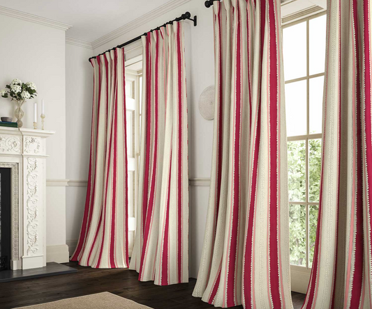 Dragon Fruit - Dimity Stripe Linen by Linwood curtains