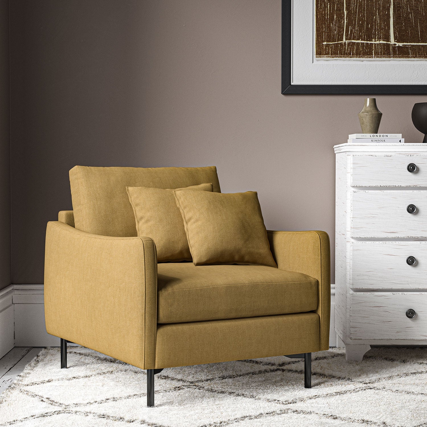 Linwood Elba Ochre FR Made to Measure Curtains
