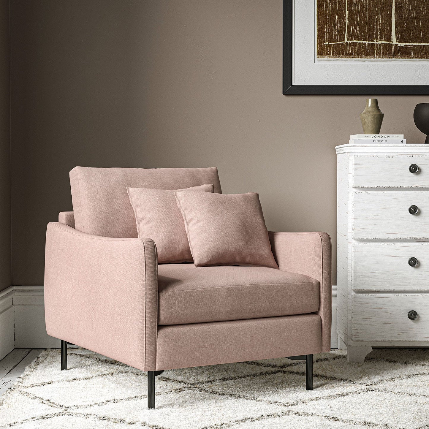 Linwood Elba Dusky Pink FR Made to Measure Curtains