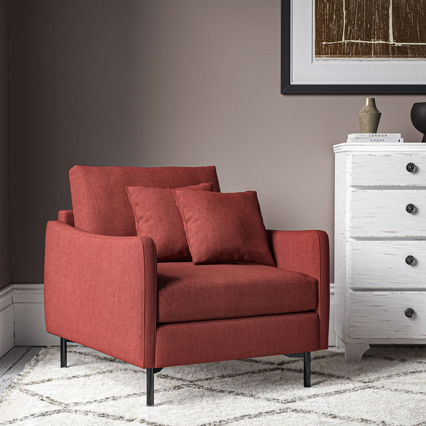Linwood Elba Rouge Made to Measure Curtains