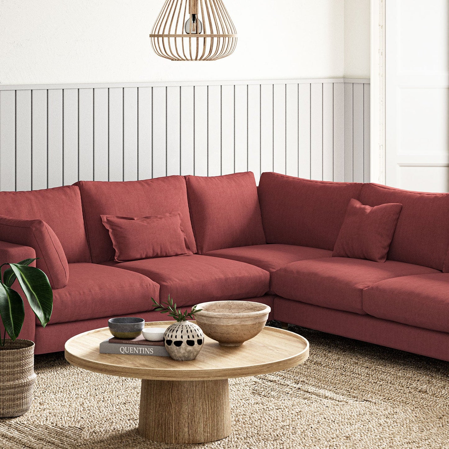 Linwood Elba Rouge FR Made to Measure Curtains