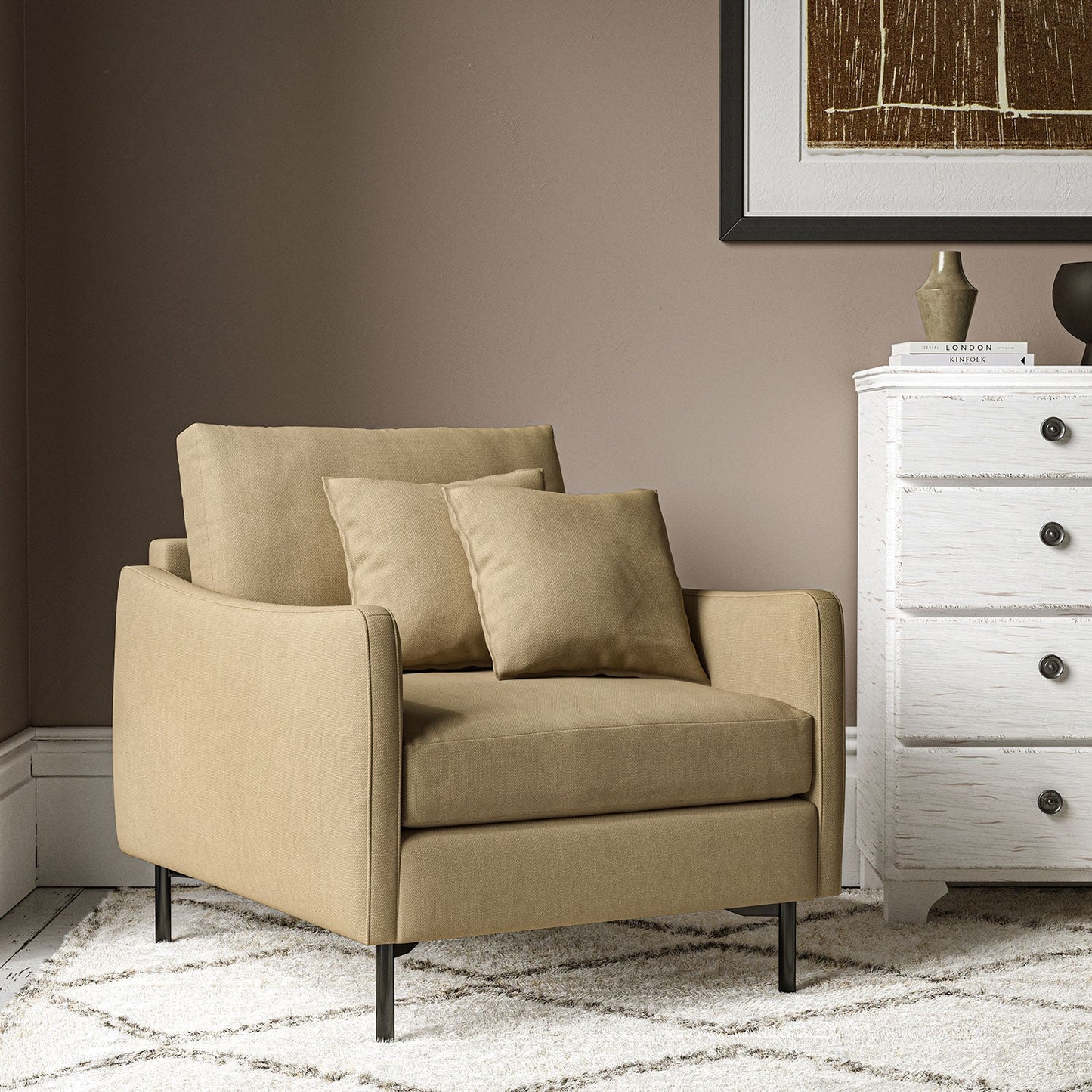 Linwood Elba Bisque Made to Measure Curtains