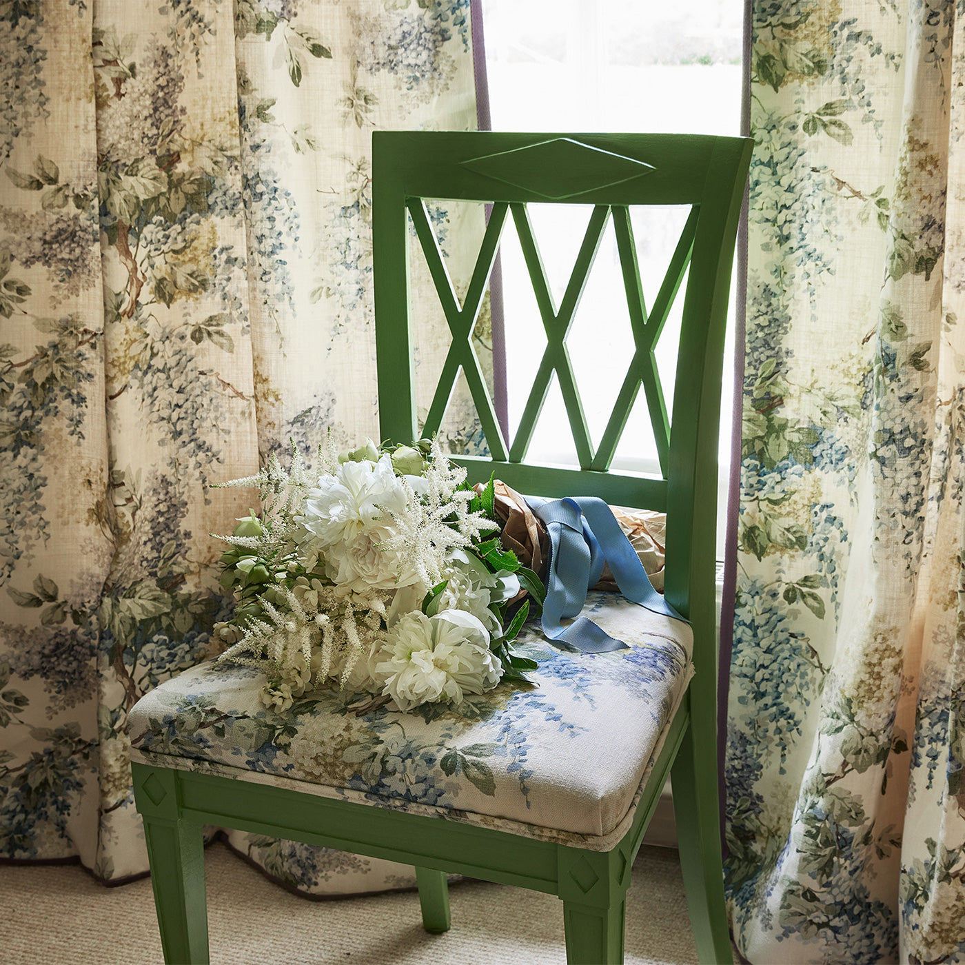 Linwood Vita Blue Yellow FR Made to Measure Curtains