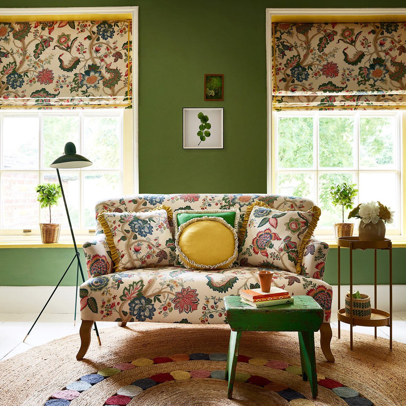 Linwood Kitty Spring Green Made to Measure Curtains