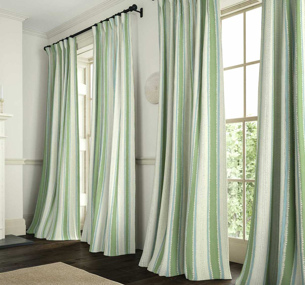 Eucalyptus - Dimity Stripe Linen by Linwood
