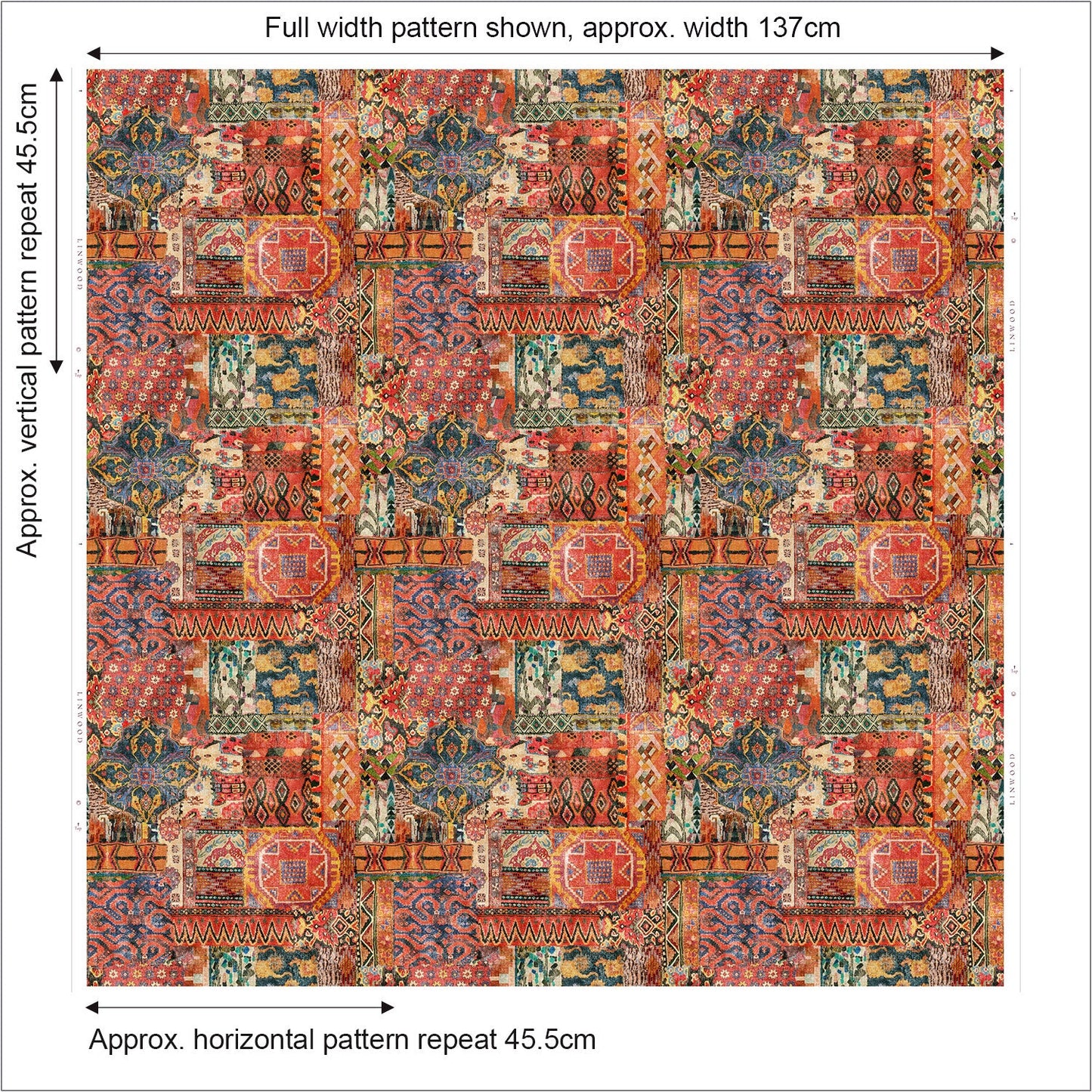 Linwood Fez Paprika FR Made to Measure Curtains