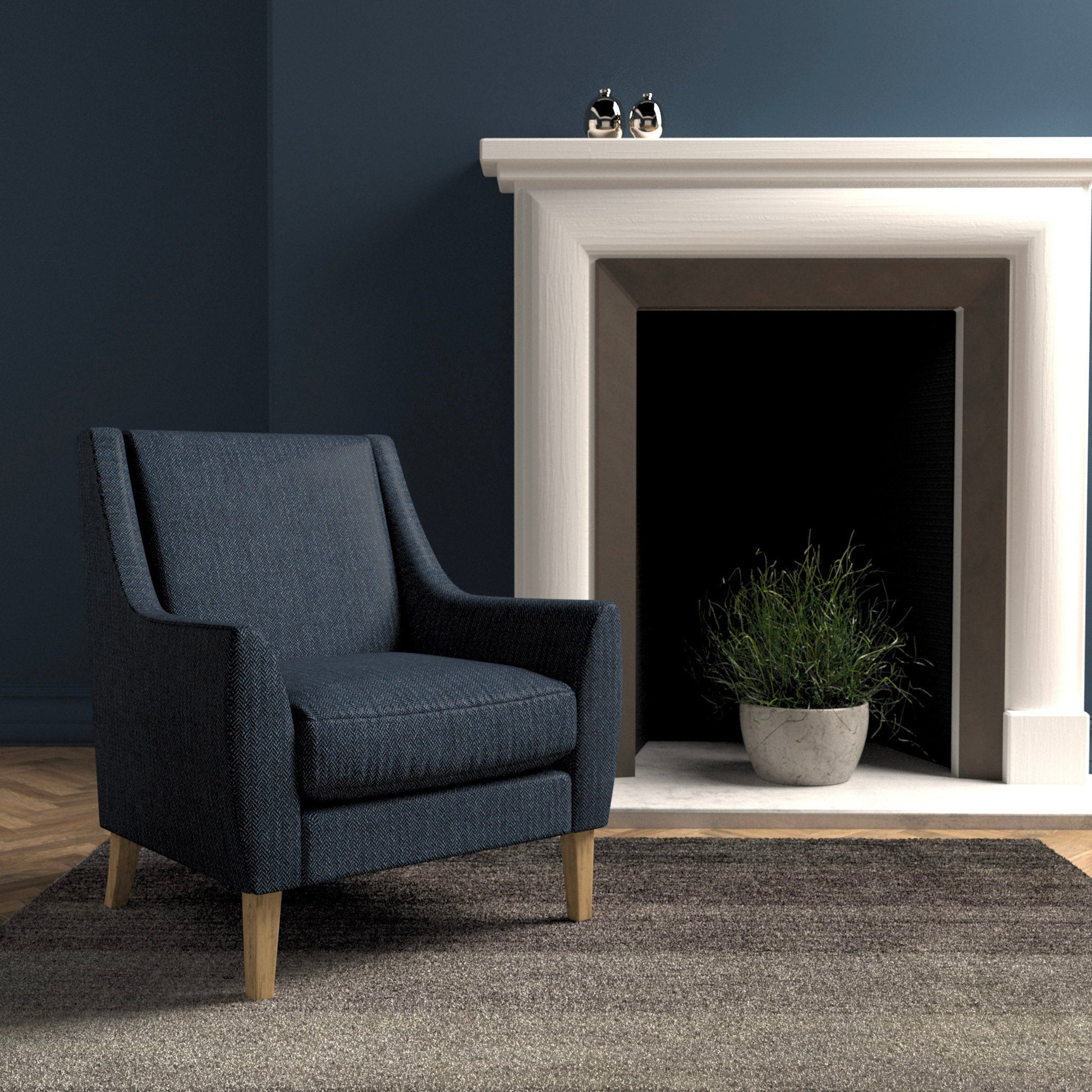 Linwood Faroe Navy FR Made to Measure Curtains