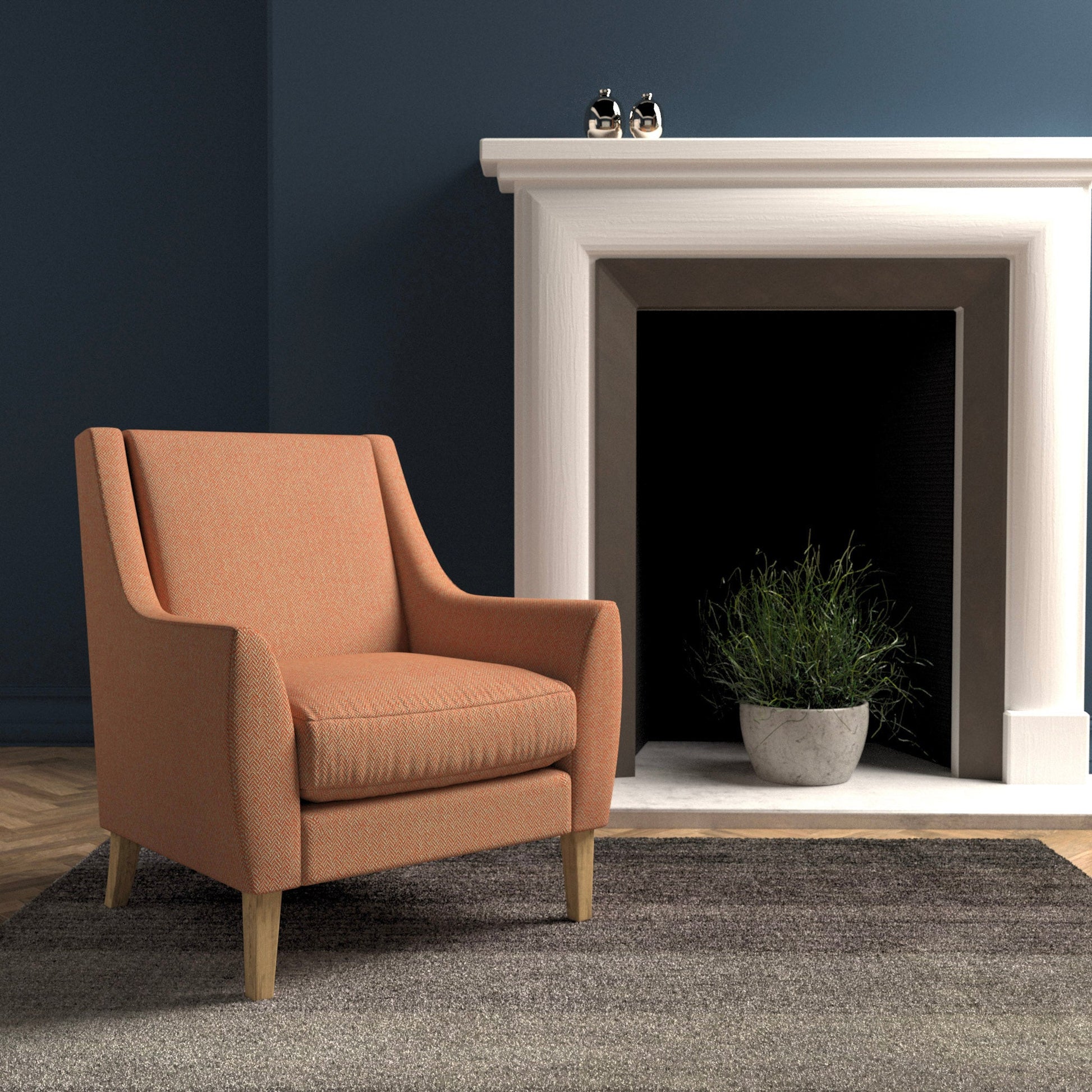 Linwood Faroe Tangerine FR Made to Measure Curtains