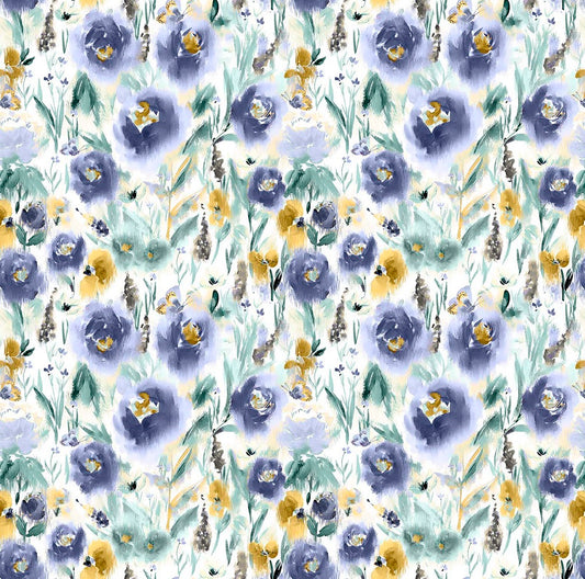 Chess Fleur Denim Made to Measure Curtains