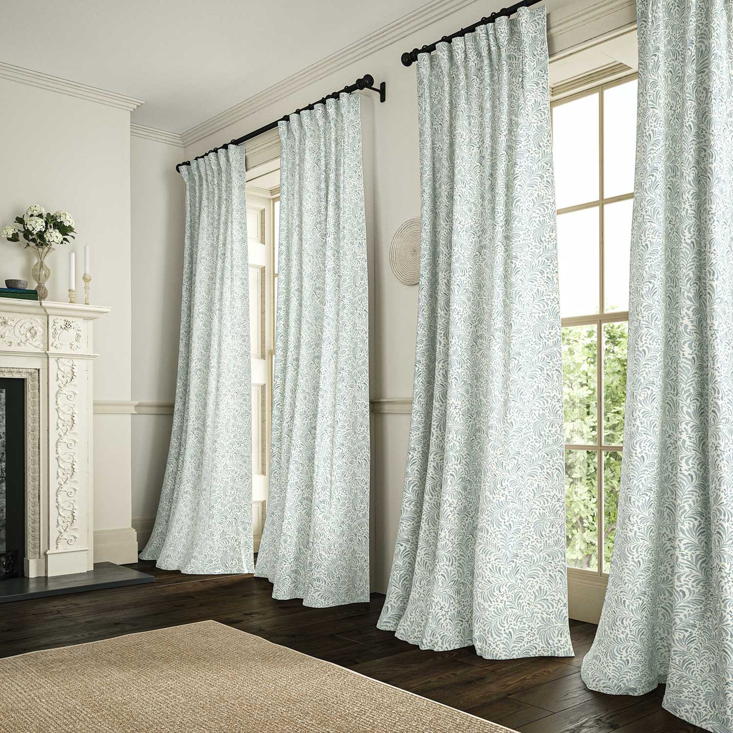 Linwood Blythe Soft Blue FR Made to Measure Curtains