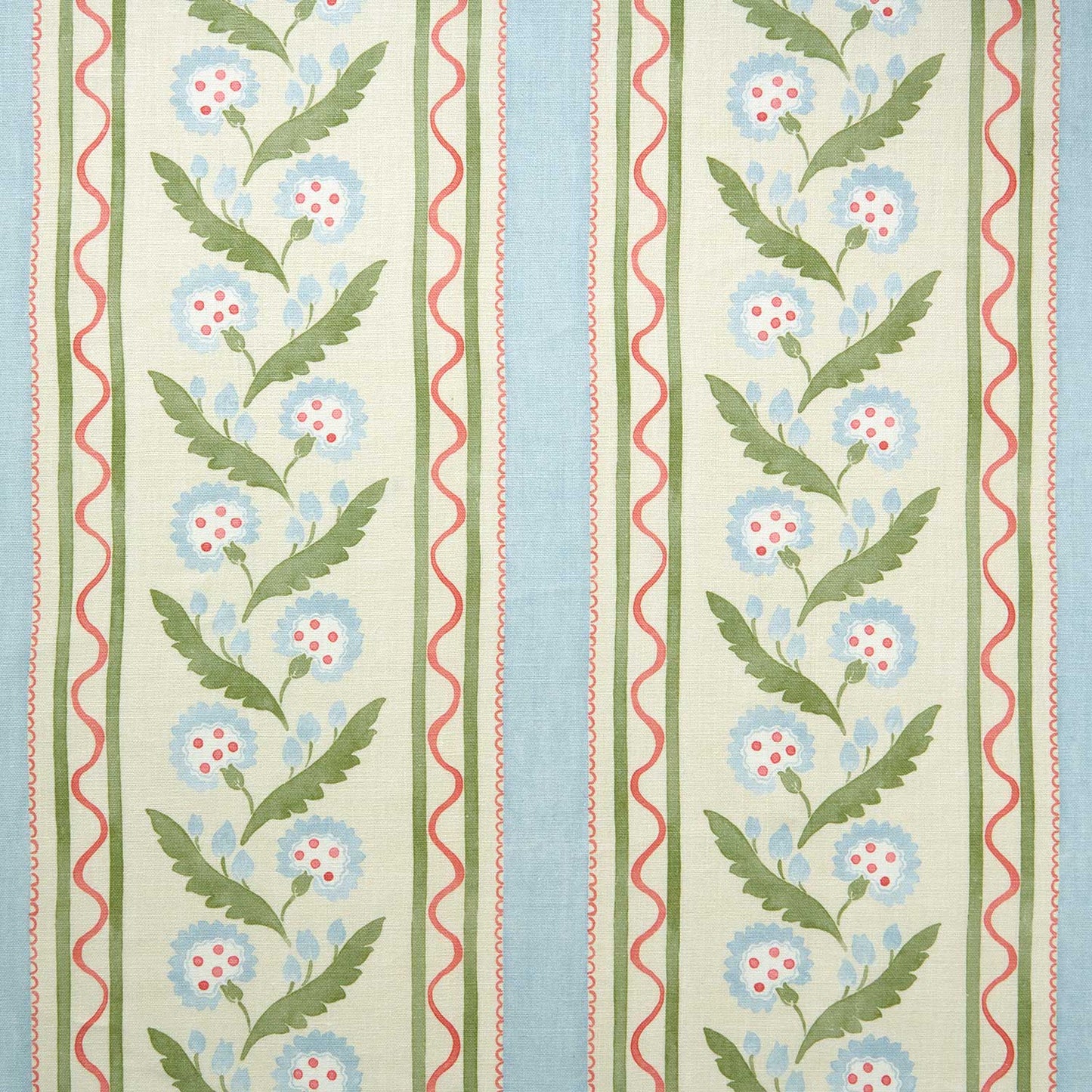 Linwood Polly Stripe Cameo Blue Made to Measure Curtains