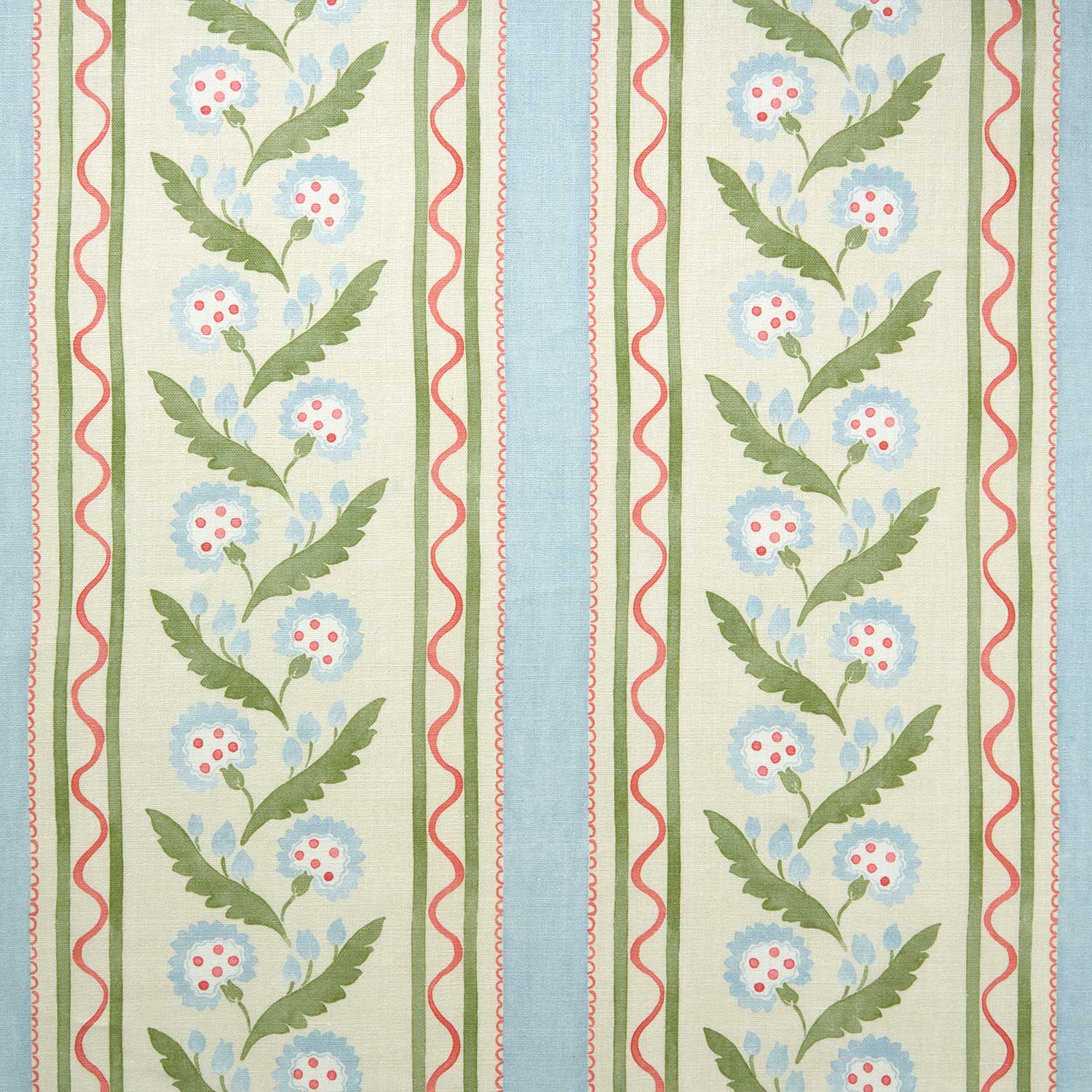 Linwood Polly Stripe Cameo Blue Made to Measure Curtains