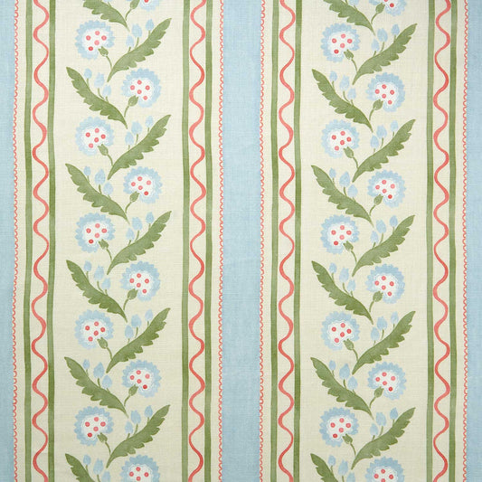 Linwood Polly Stripe Cameo Blue Made to Measure Curtains