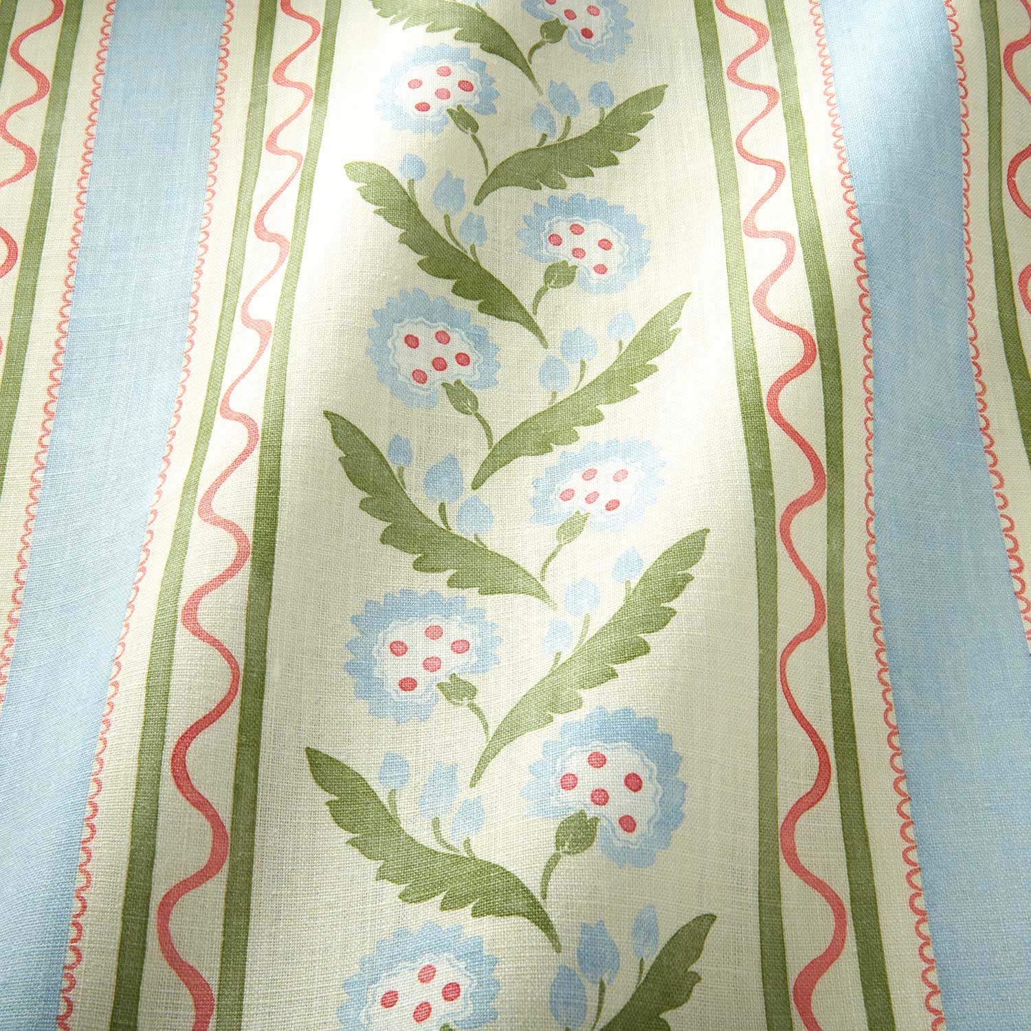 Linwood Polly Stripe Cameo Blue Made to Measure Curtains