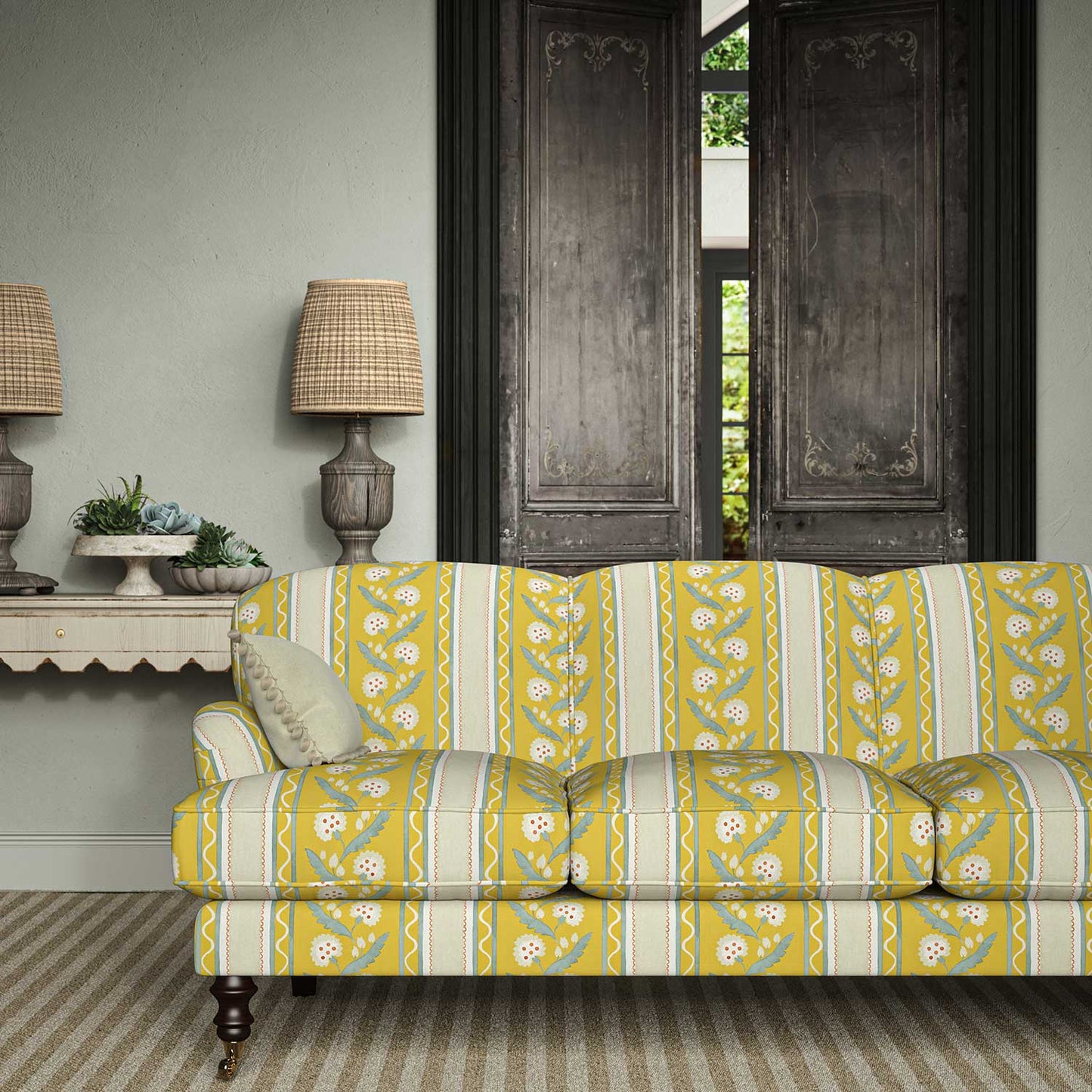 Linwood Polly Stripe Mimosa Made to Measure Curtains