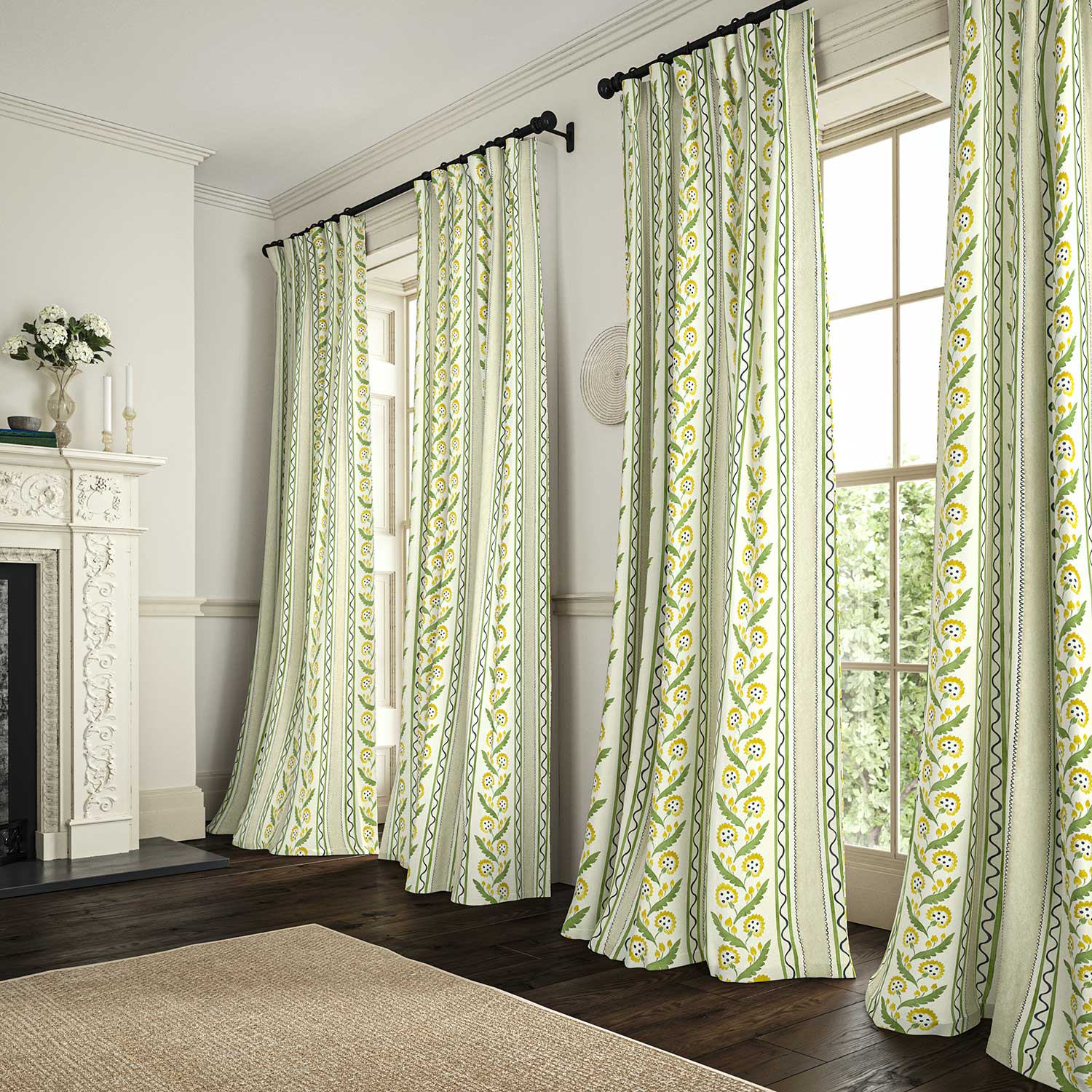 Linwood Polly Stripe Dandelion FR Made to Measure Curtains