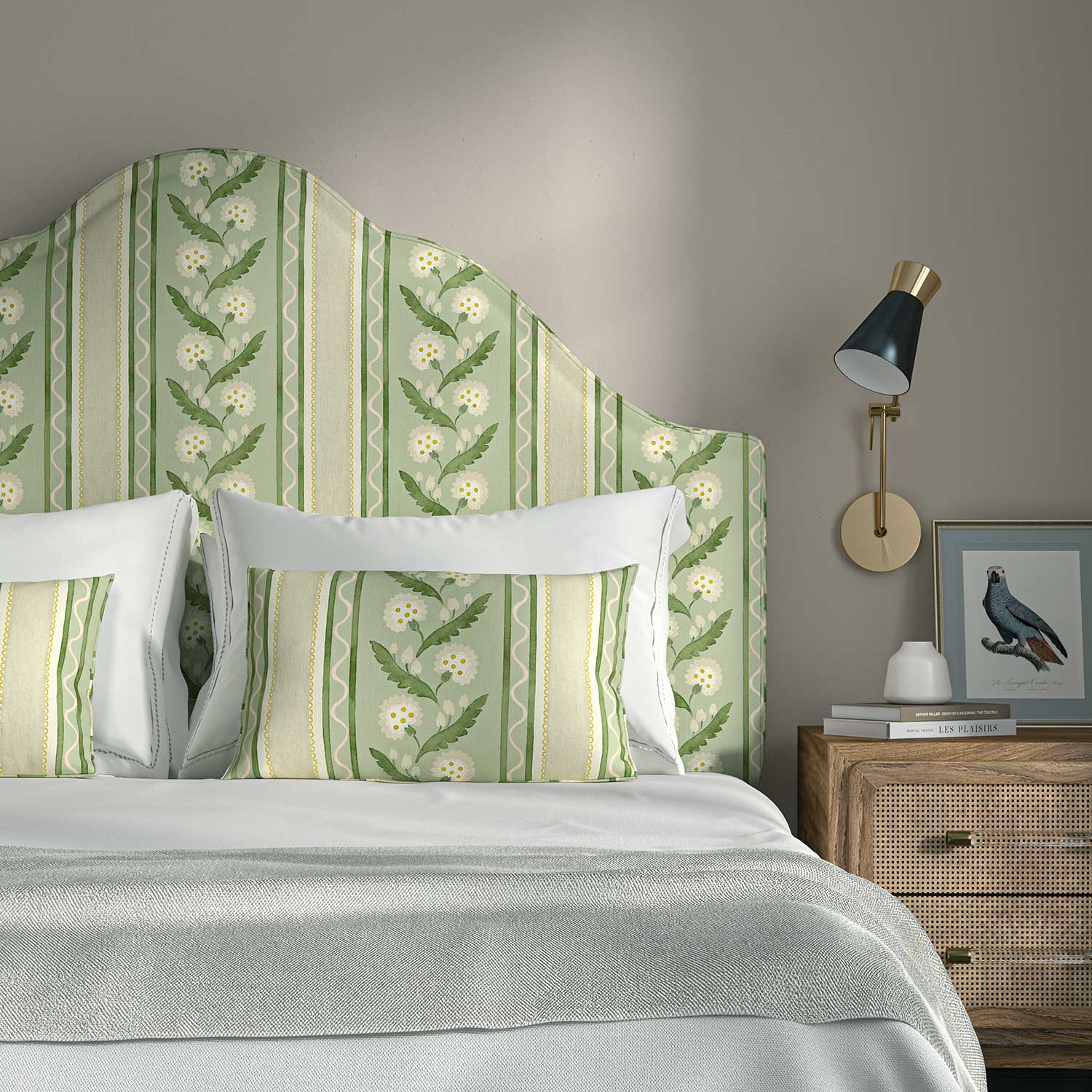 Linwood Polly Stripe Moss Made to Measure Curtains