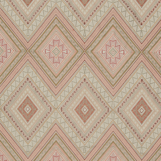 Natural/Dusky Rose - Fuji Fabric James Hare Linen/Cotton Fabric 