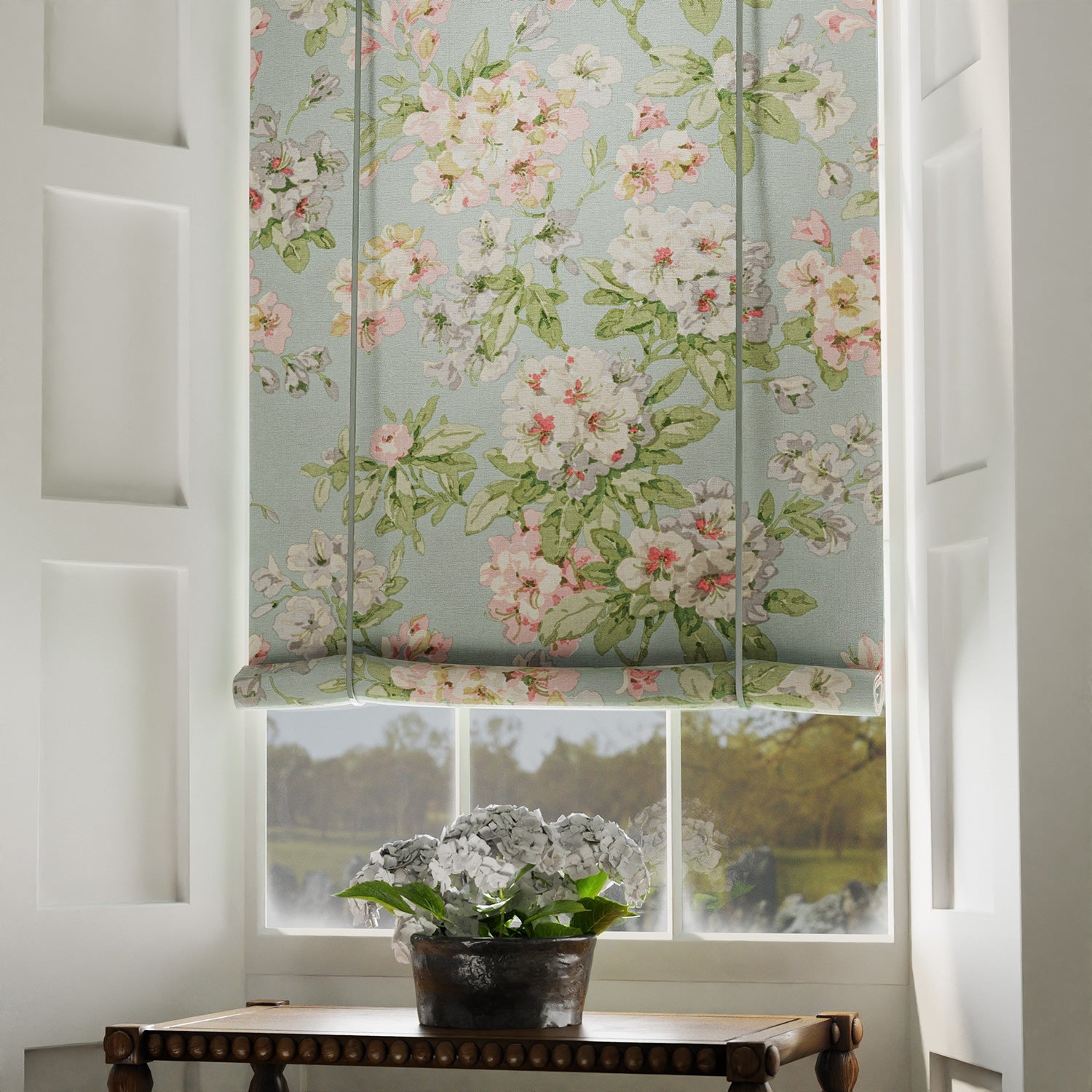 Linwood Gertrude Blue Green Made to Measure Curtains