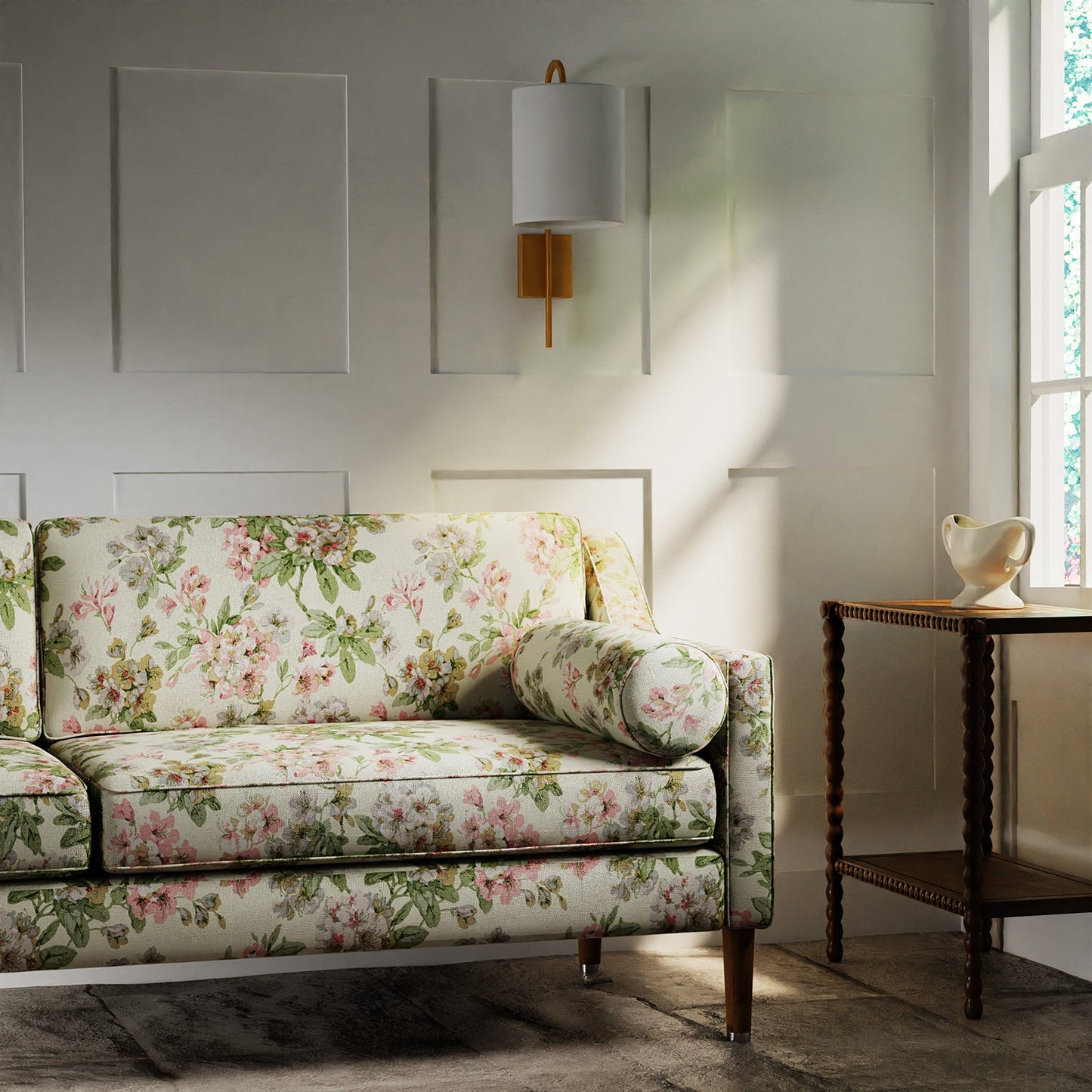 Linwood Gertrude Pink Green FR Made to Measure Curtains