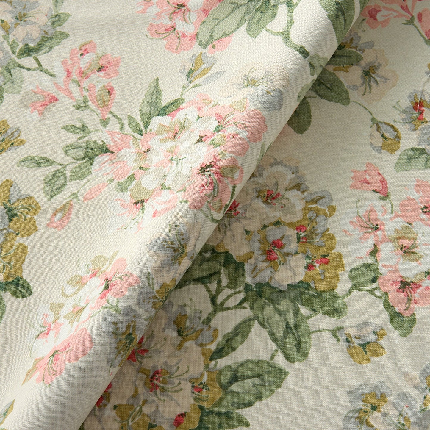 Linwood Gertrude Pink Green FR Made to Measure Curtains