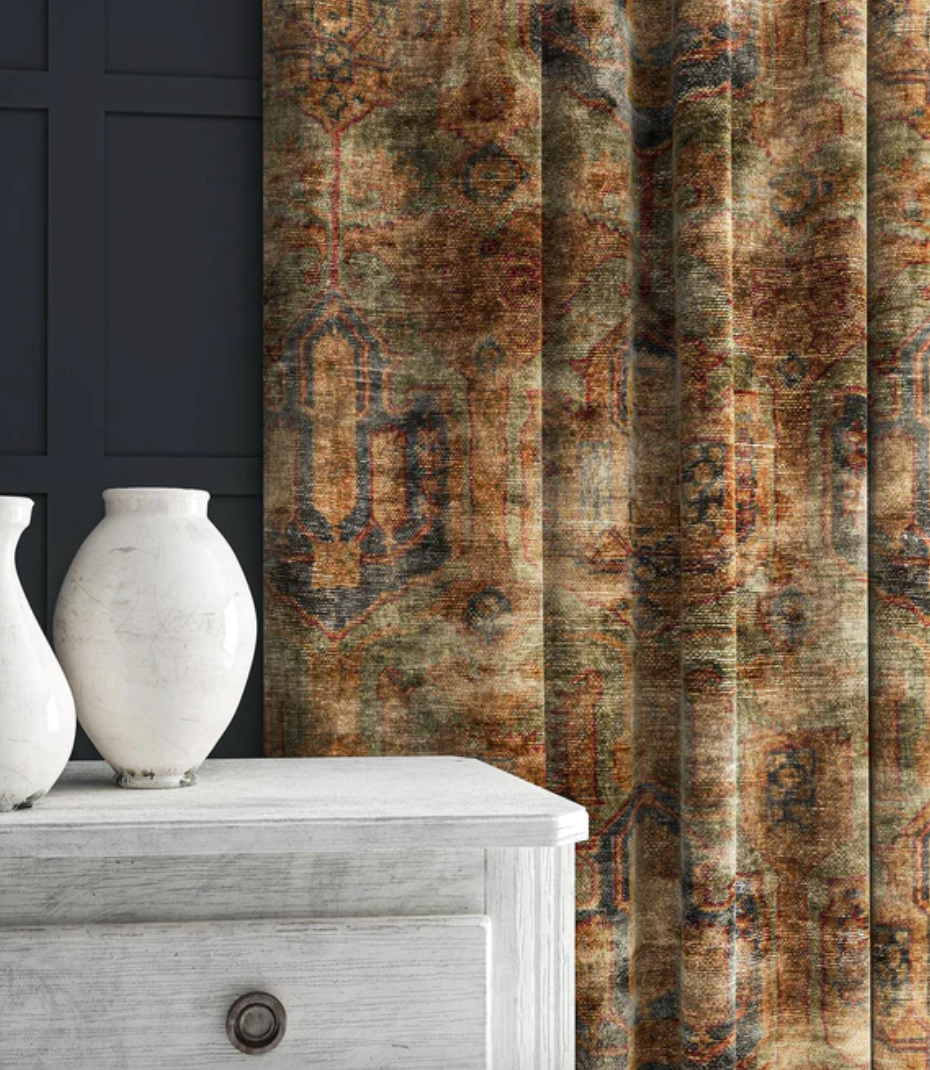 Green Gold - Kadife Odyssey Velvet by Linwood - Fabric, Curtains, Roman Blinds lounge