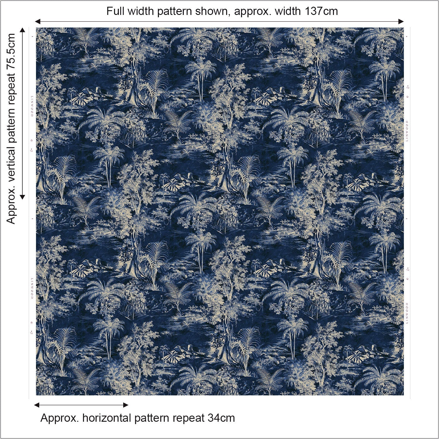 Linwood Heat of the Night Indigo FR Made to Measure Curtains
