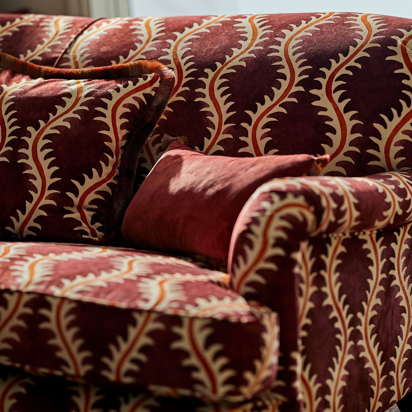 Linwood Helter Skelter Redcurrant Velvet FR Made to Measure Curtains